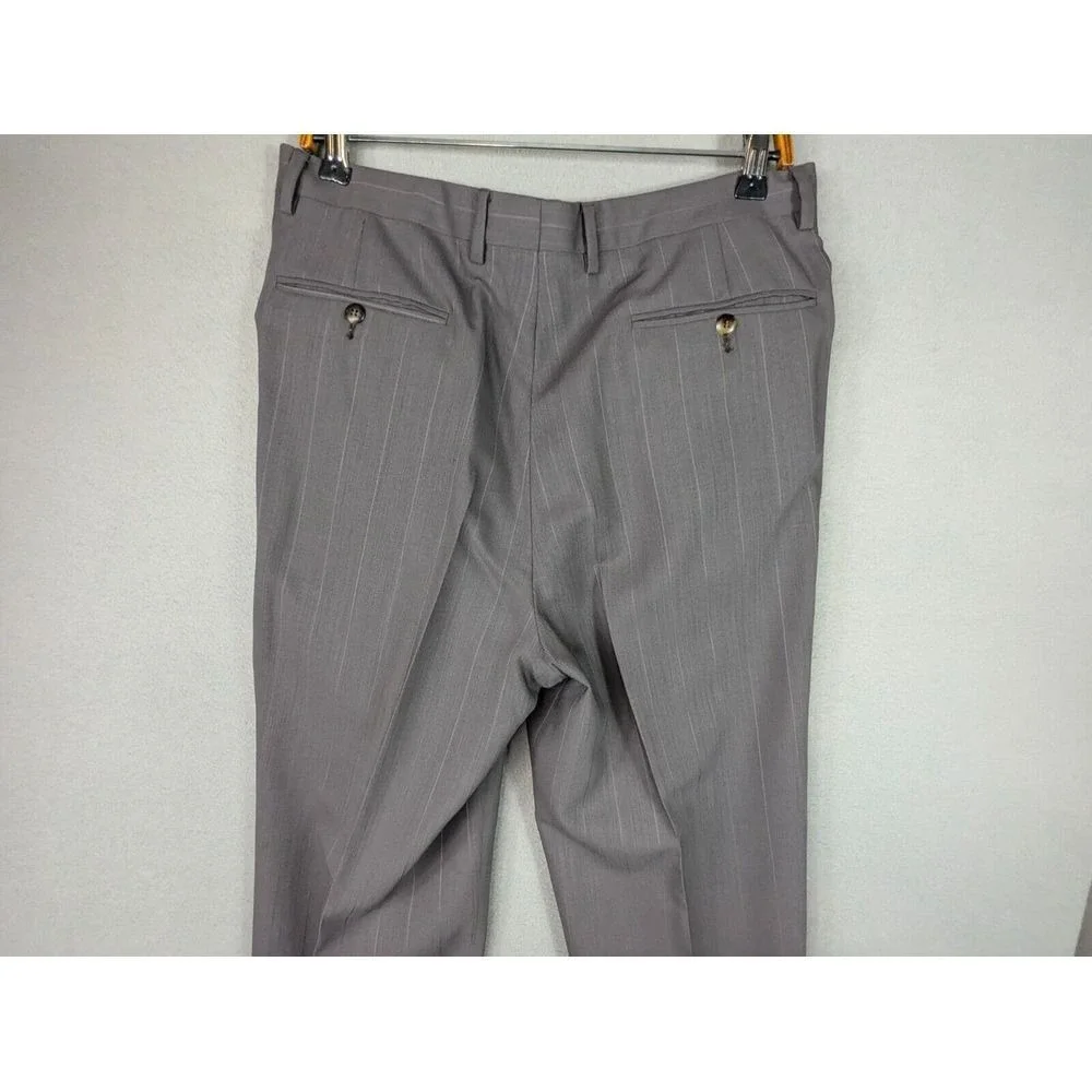 Gianni Daveri Wool Suit Men's 50R Cupro Stripe Italy Business Formal Office Work